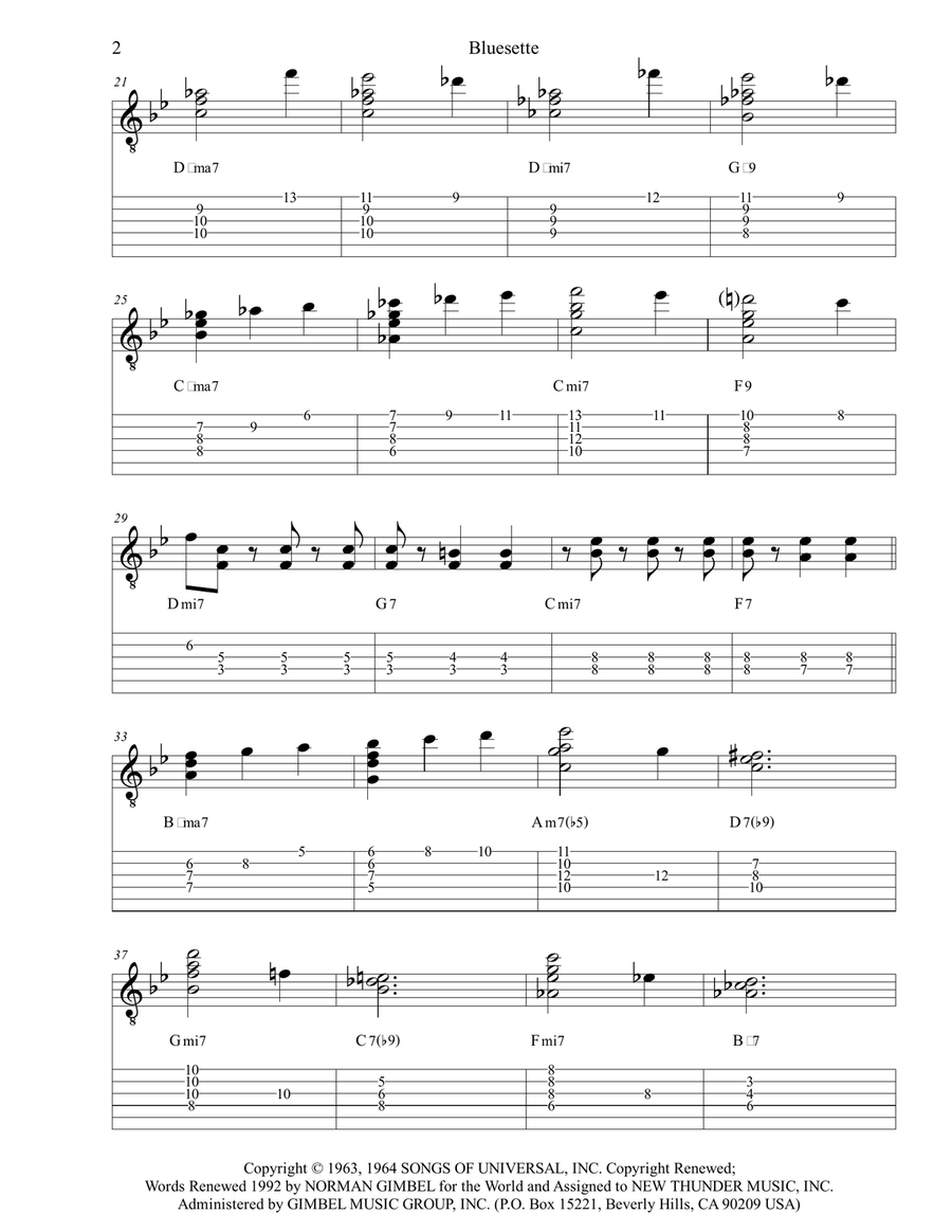 Bluesette Electric Guitar scores gallery preview page 2