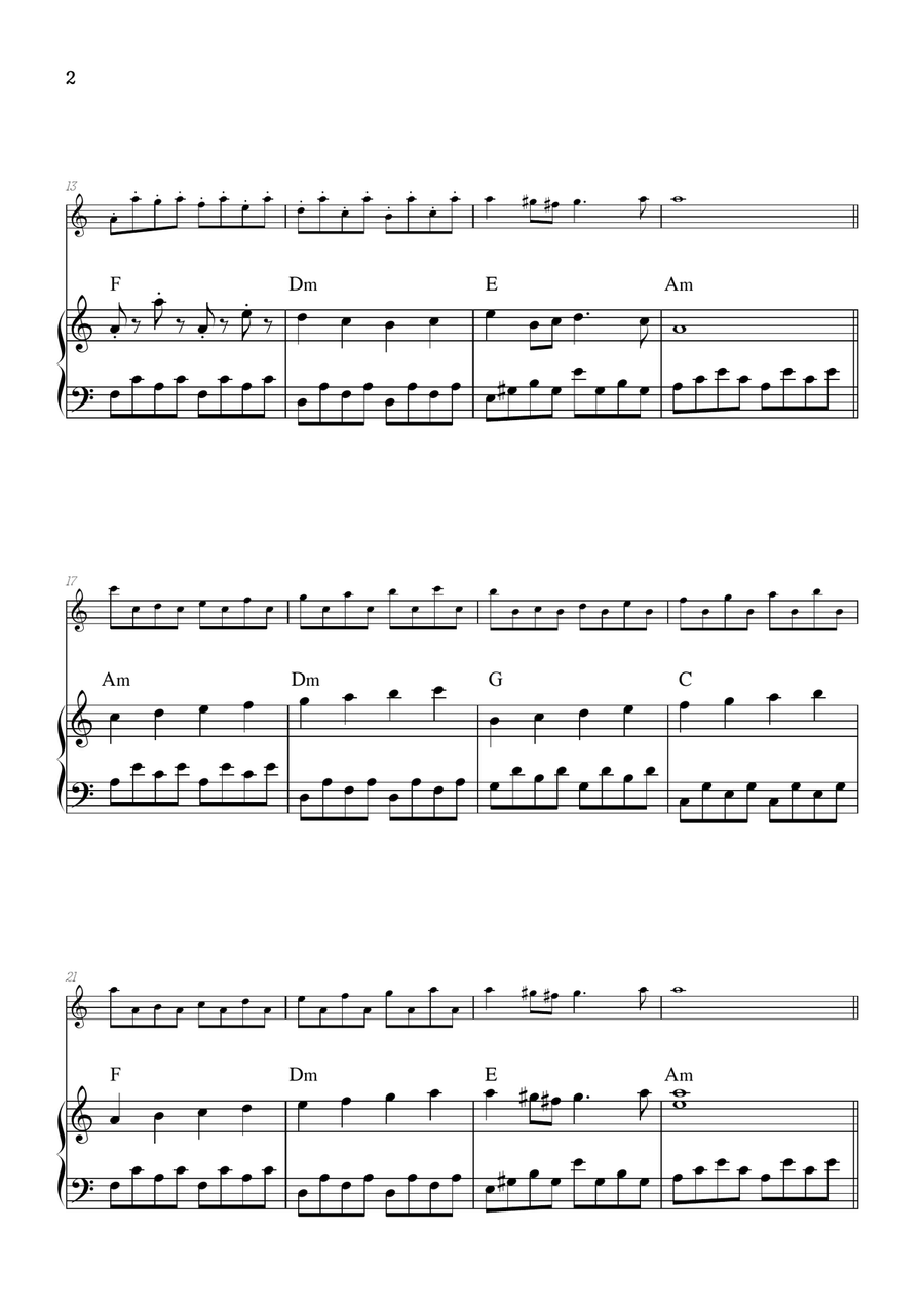Handel-Halvorsen • Passacaglia | violin sheet music w/ piano accompaniment (chords) Violin Solo scores gallery preview page 2
