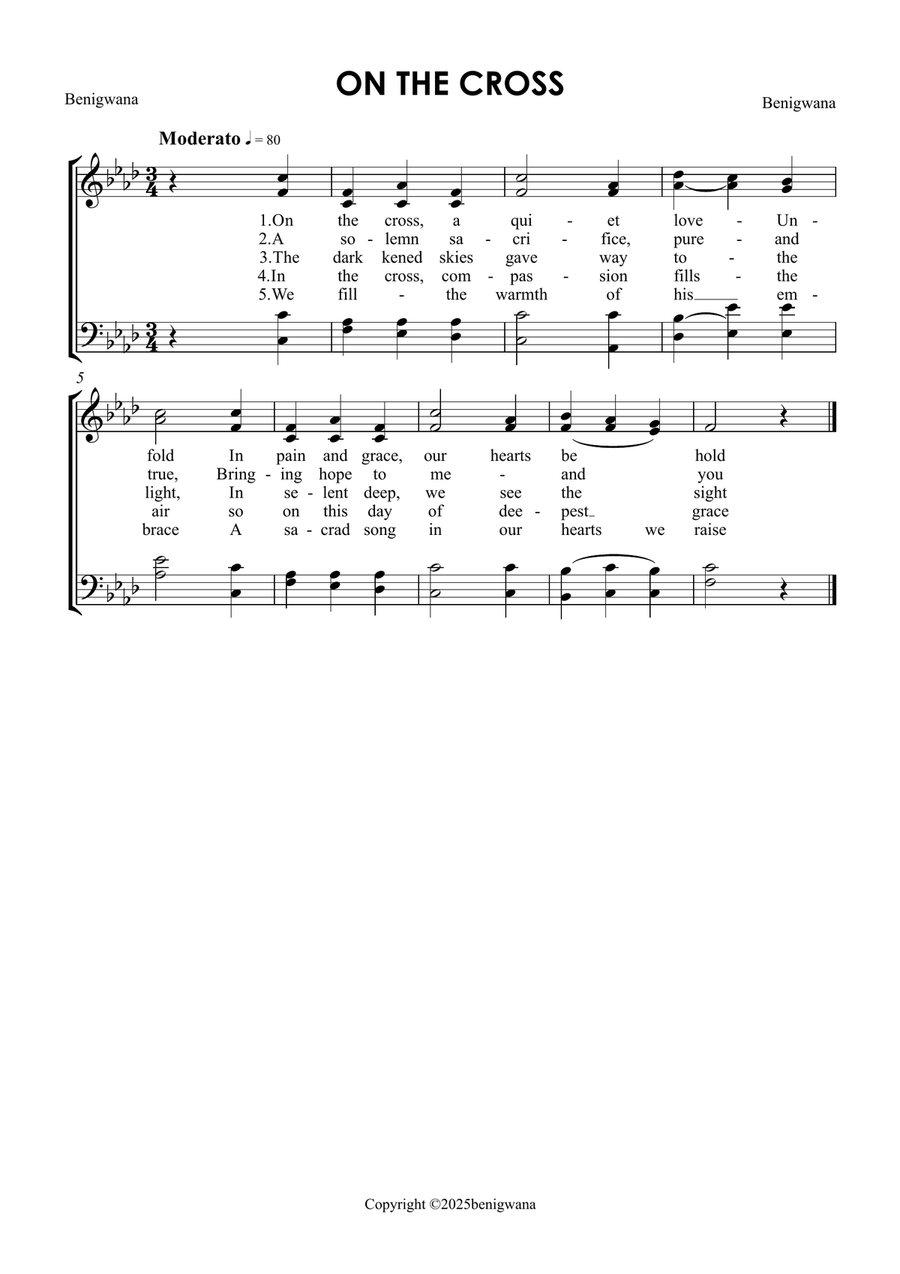 On the cross 4-Part scores gallery preview page 1
