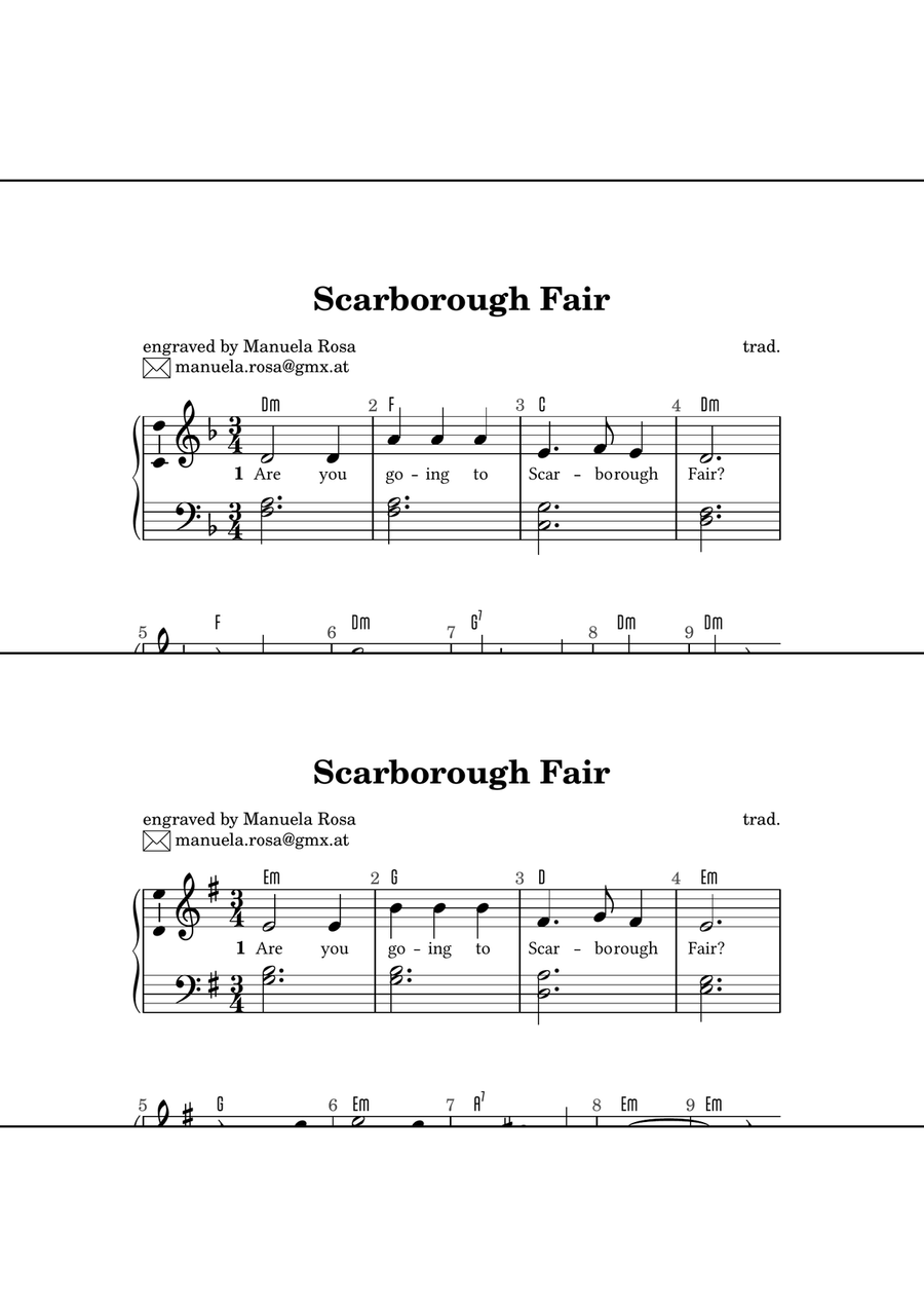 Scarborough Fair (easy piano version) Piano Method scores gallery preview page 1