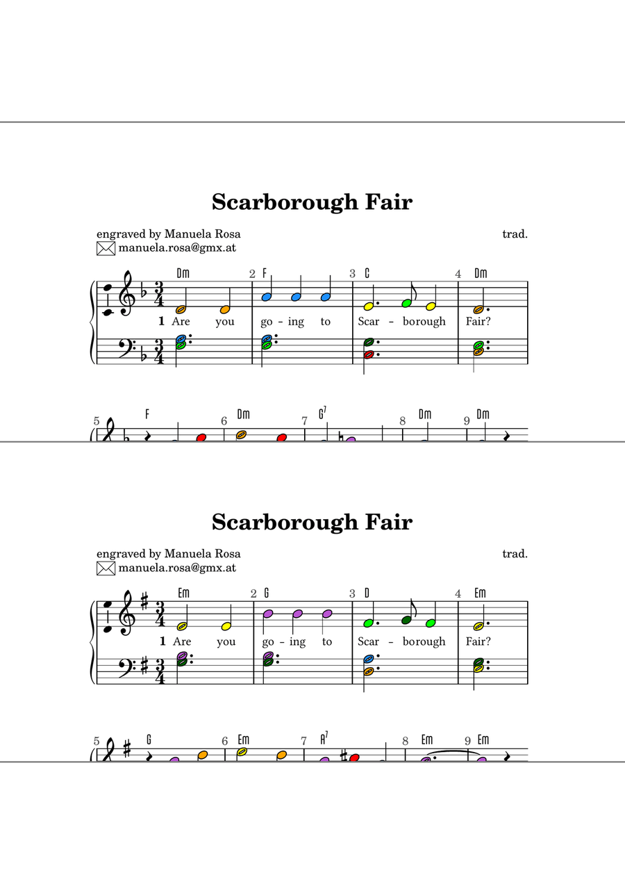 Scarborough Fair (easy piano version) Piano Method scores gallery preview page 5