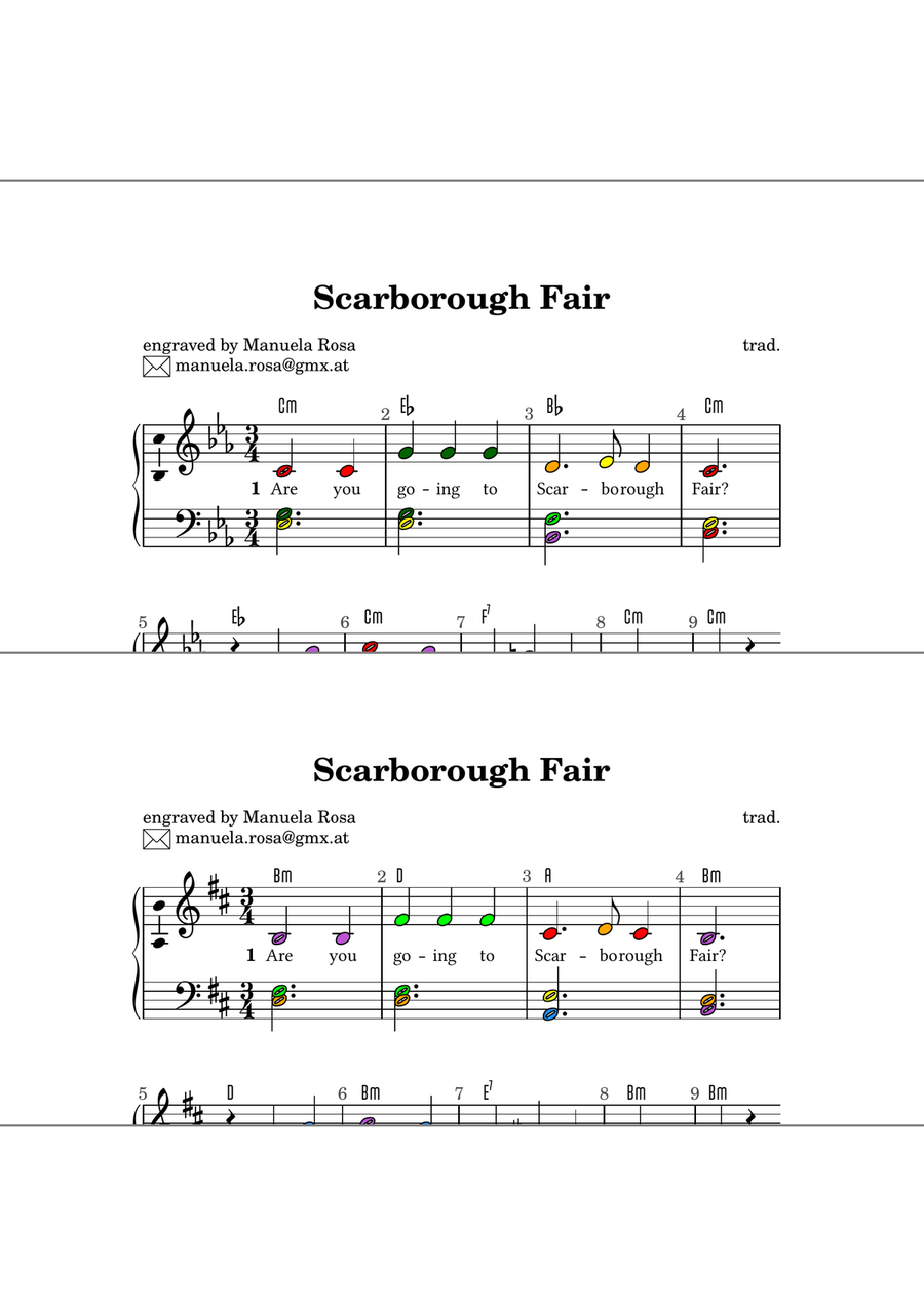 Scarborough Fair (easy piano version) Piano Method scores gallery preview page 6