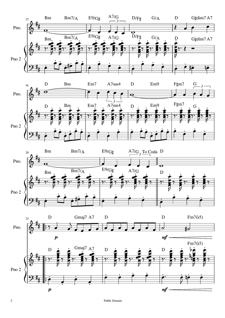 Happy Holidays (It's Night) Piano, Vocal scores gallery preview page 2