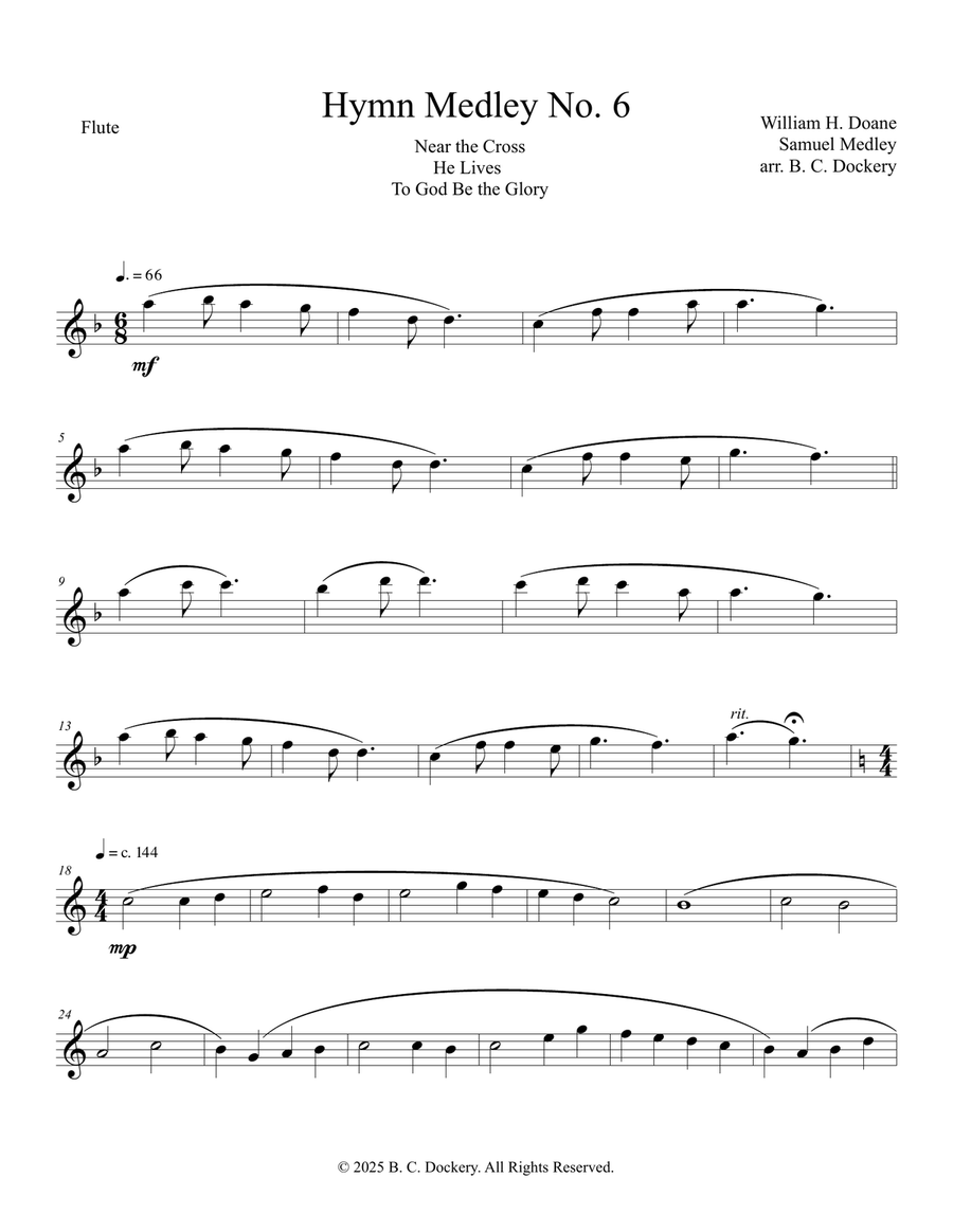 Hymn Medley No. 6 (Flute and Clarinet Duet) Woodwind Duet scores gallery preview page 4