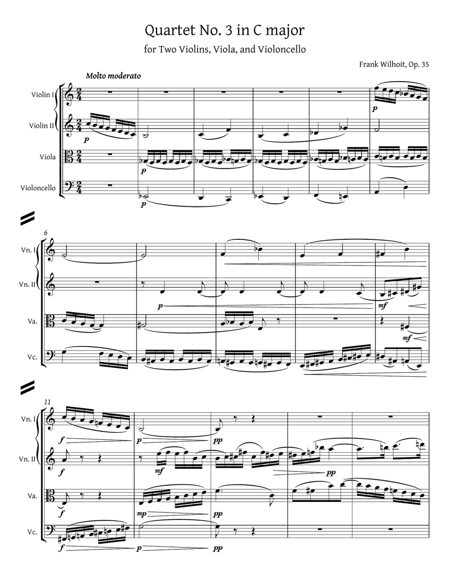 String Quartet No. 3, Op. 35 String Quartet scores gallery preview page 3