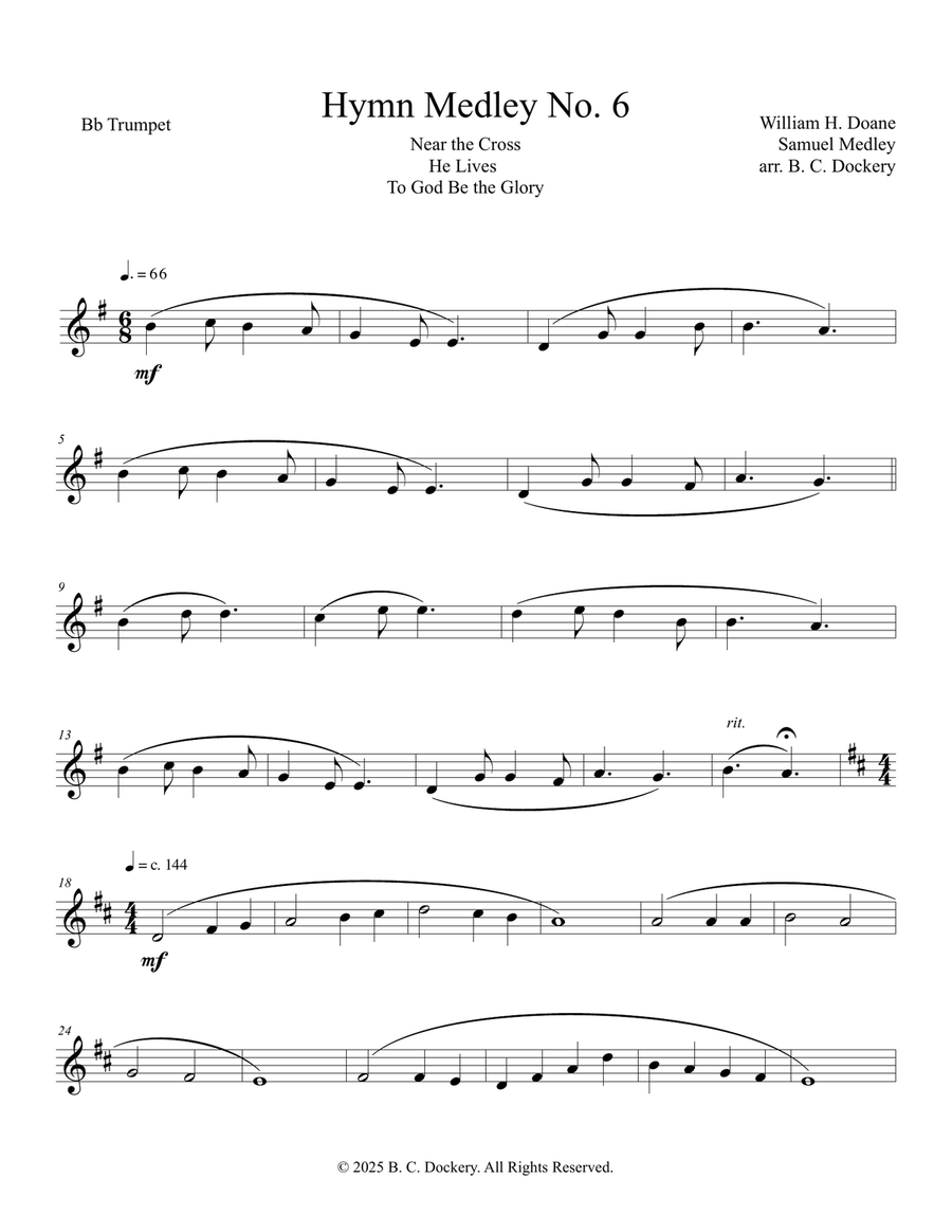 Hymn Medley No. 6 (Trumpet Solo with Piano Accompaniment) B-Flat Trumpet scores gallery preview page 6