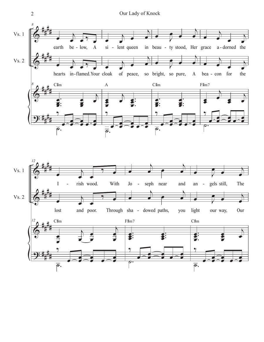 Our Lady of Knock (Vocal solo) Piano, Vocal scores gallery preview page 2
