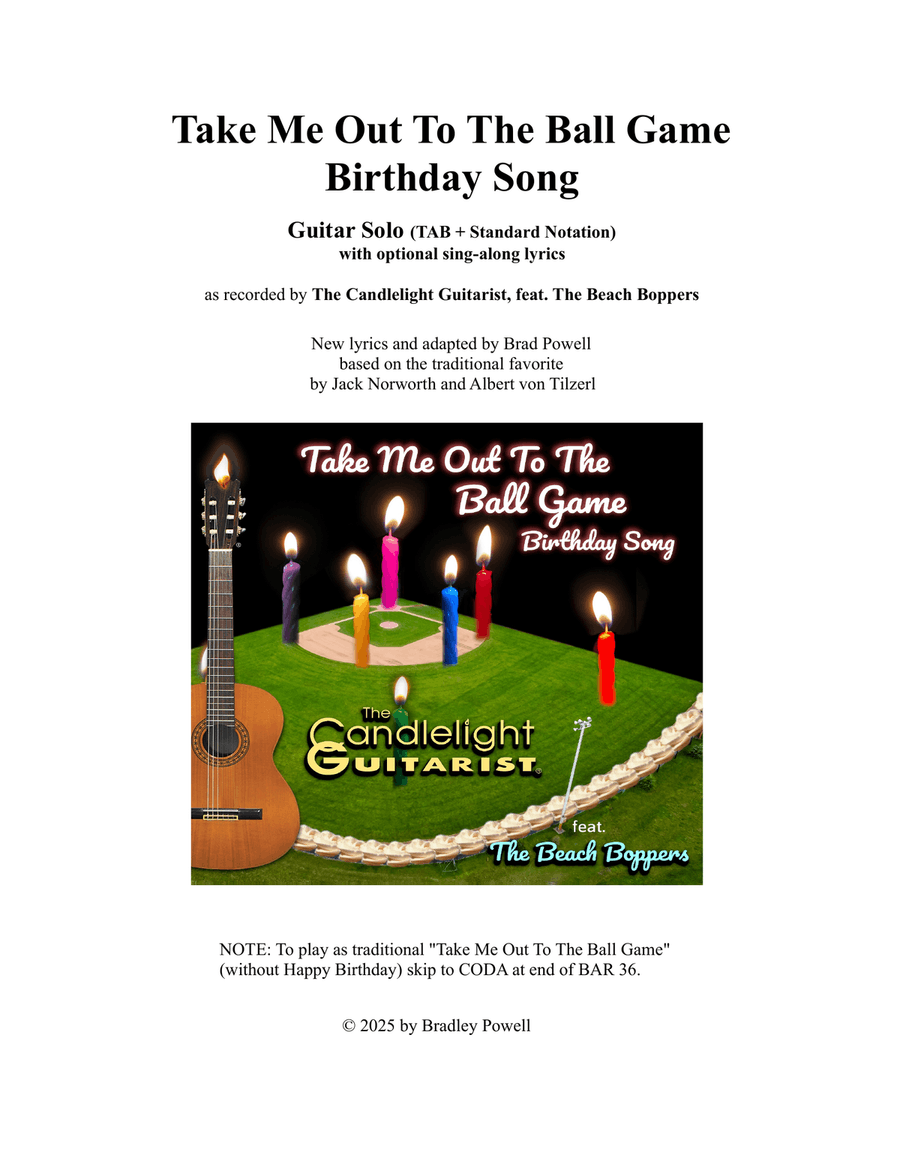 Take Me Out To The Ball Game Birthday Song Acoustic Guitar scores gallery preview page 1