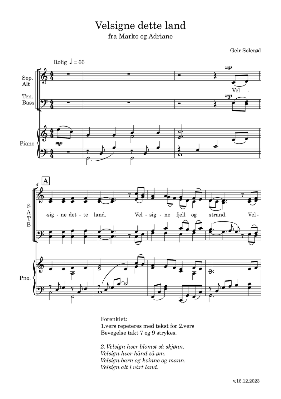 Velsigne dette land Velsigne dette land 4-Part scores gallery preview page 1