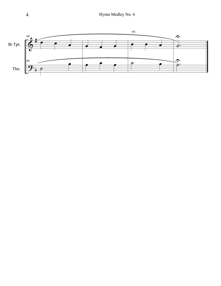 Hymn Medley No. 6 (Trumpet and Trombone Duet) Brass Duet scores gallery preview page 4