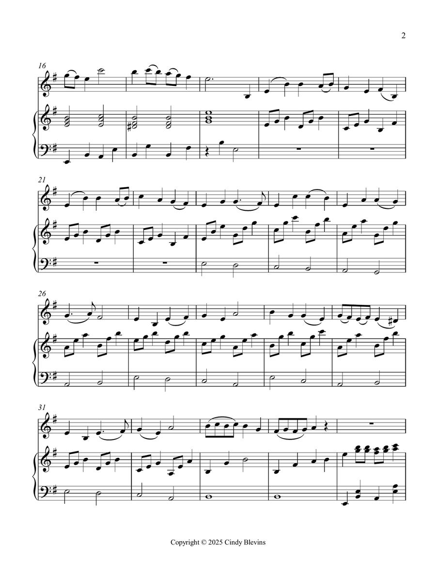 Up In the Clouds, an original piece for Violin and piano Violin Solo scores gallery preview page 3