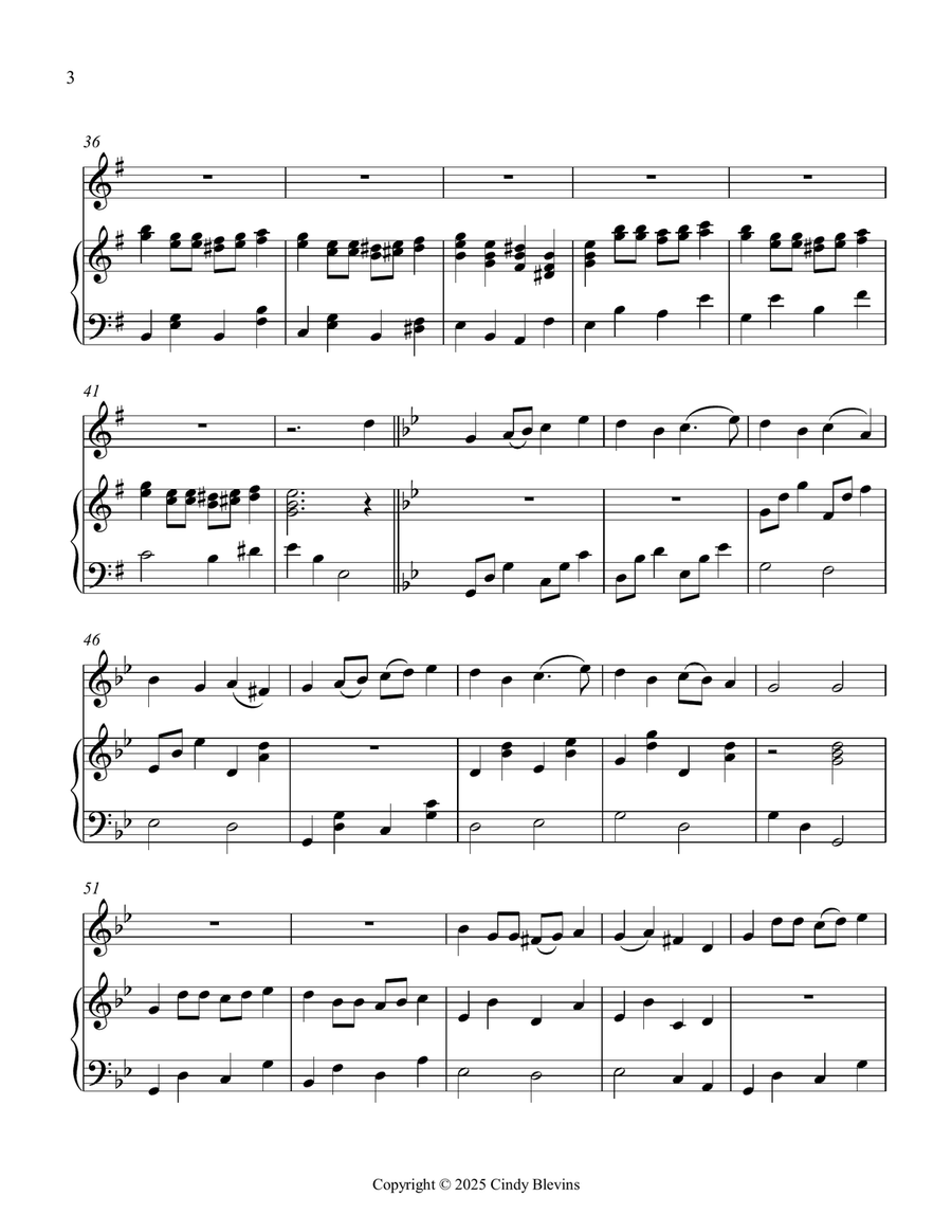 Up In the Clouds, an original piece for Violin and piano Violin Solo scores gallery preview page 4