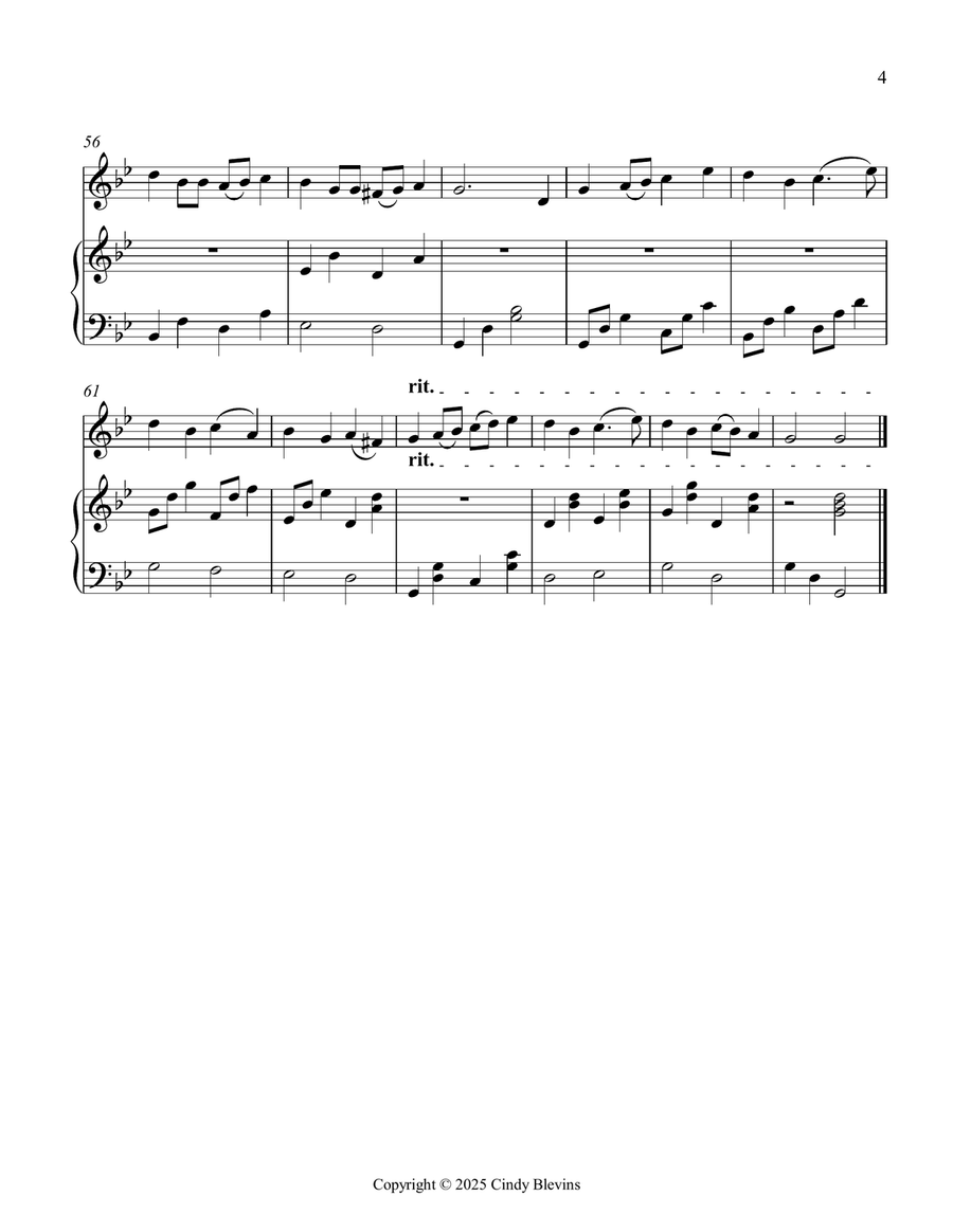 Up In the Clouds, an original piece for Violin and piano Violin Solo scores gallery preview page 5