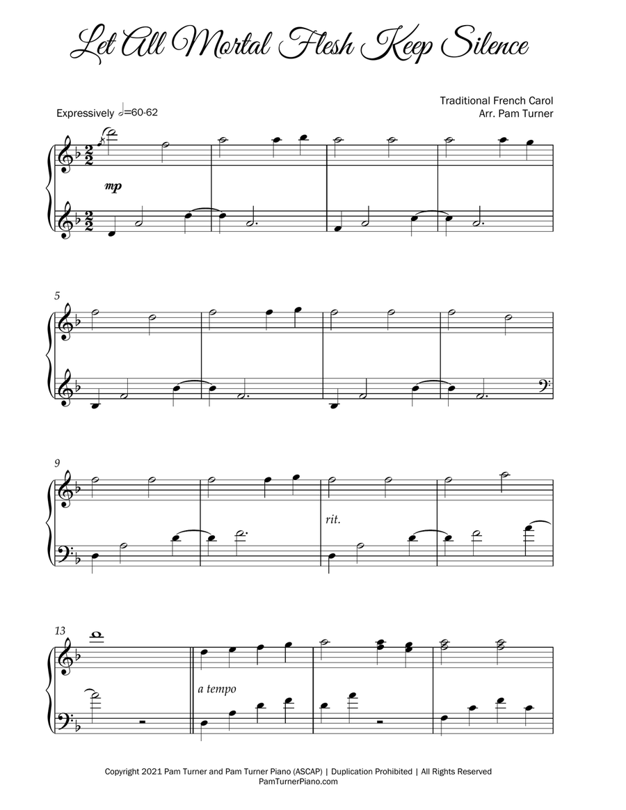 Let All Mortal Flesh Keep Silence (Intermediate Piano Solo) Piano Solo scores gallery preview page 3