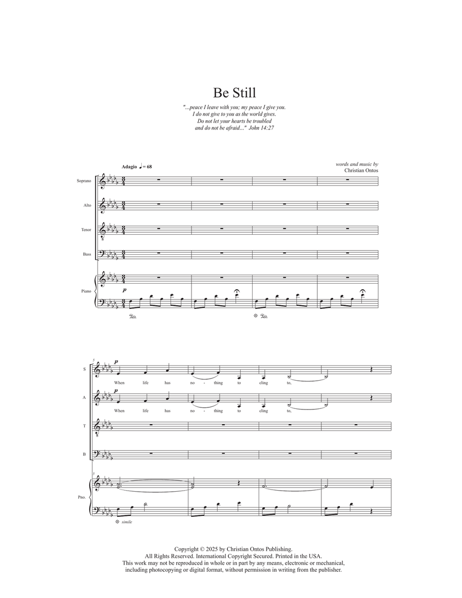 BE STILL BE STILL 4-Part scores gallery preview page 1
