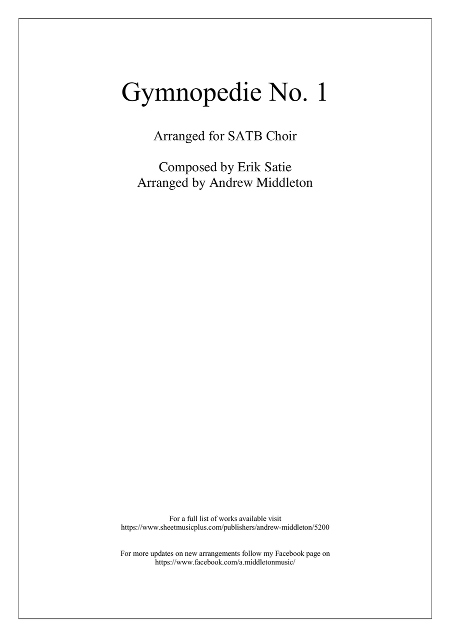 Gymnopedie No. 1 arranged for SATB Choir 4-Part scores gallery preview page 1
