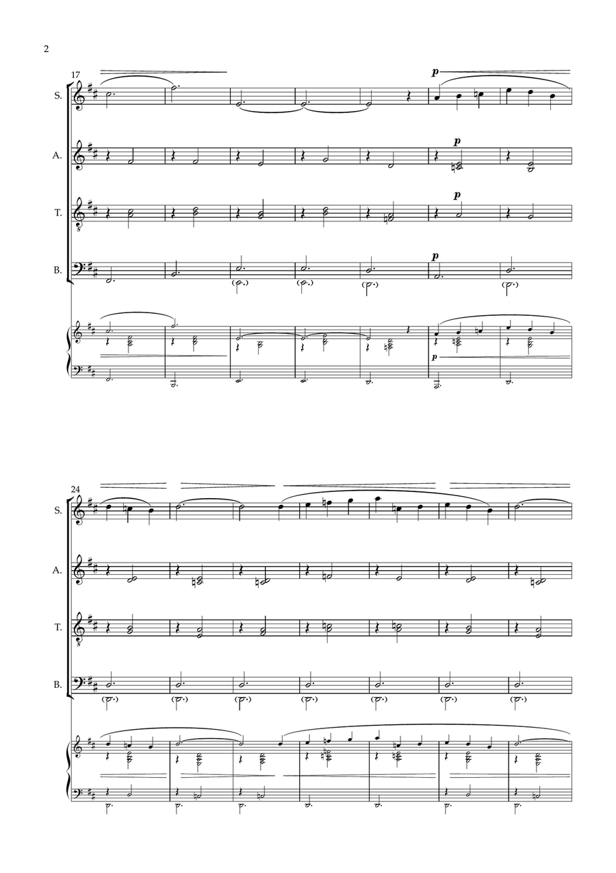Gymnopedie No. 1 arranged for SATB Choir 4-Part scores gallery preview page 4