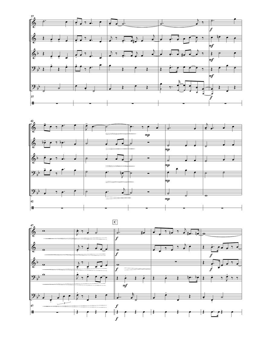 Just a Closer Walk with Thee (for Brass Quintet) Brass Quintet scores gallery preview page 5