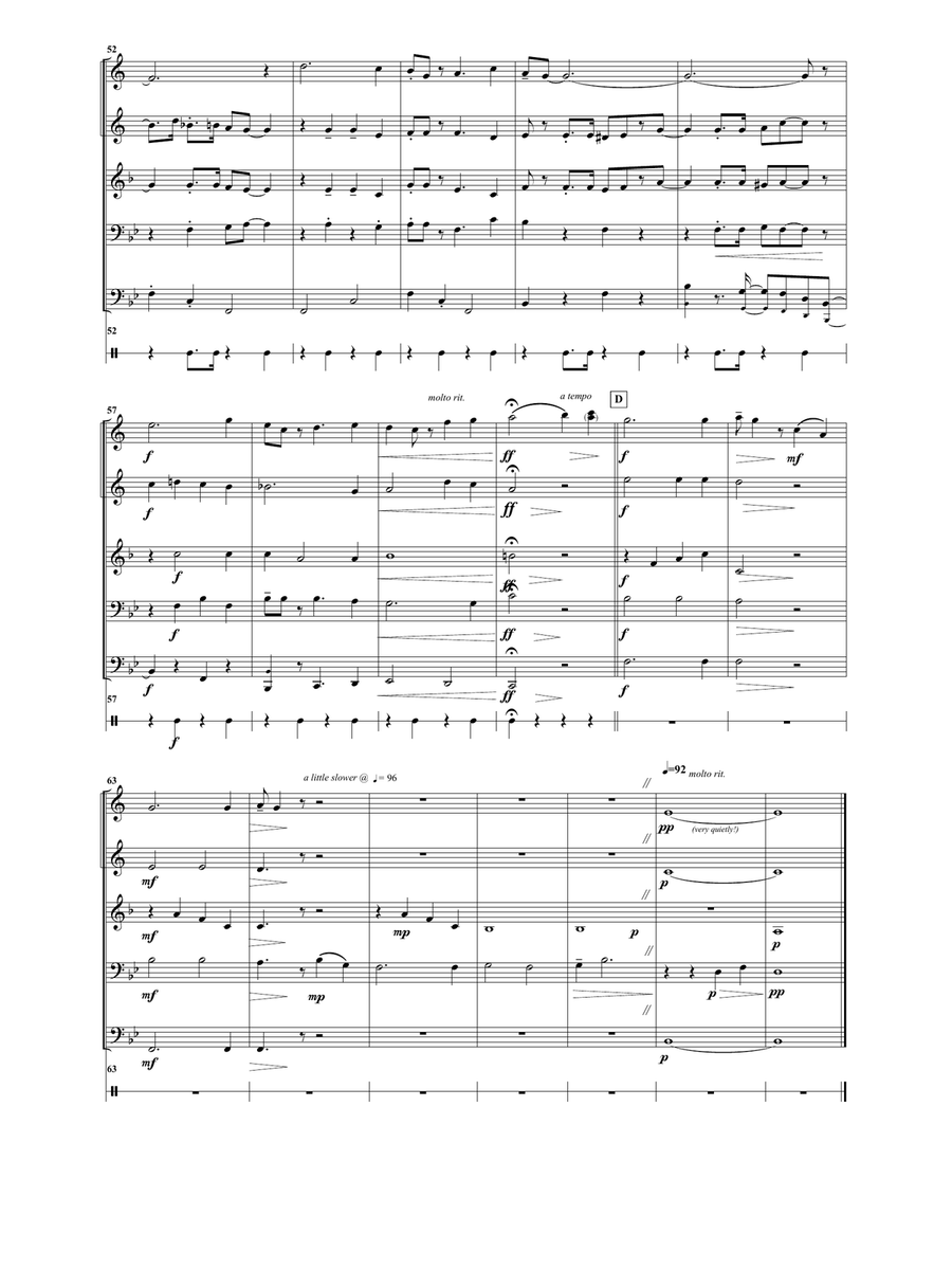 Just a Closer Walk with Thee (for Brass Quintet) Brass Quintet scores gallery preview page 6