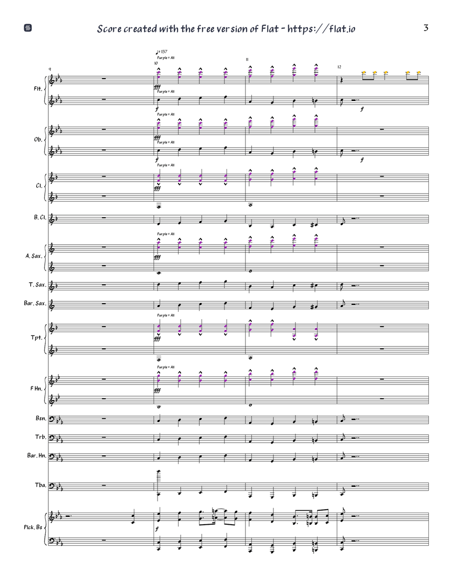 Ex-wives ll Six Ex-wives ll Six Concert Band scores gallery preview page 3