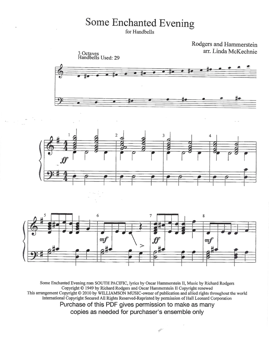 Some Enchanted Evening Some Enchanted Evening Handbell Choir scores gallery preview page 1