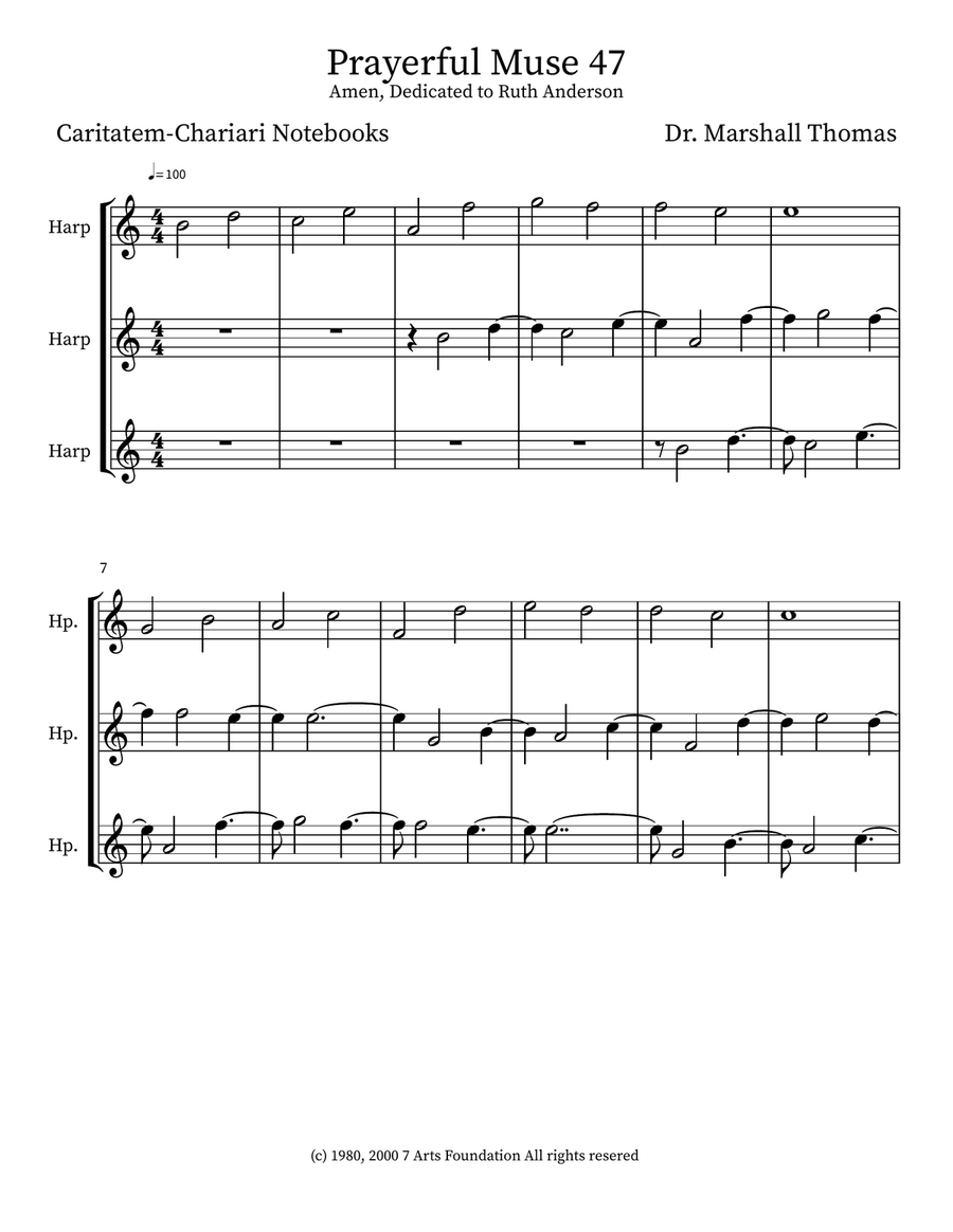 Prayerful Muse 47 Prayerful Muse 47 Small Ensemble scores gallery preview page 1