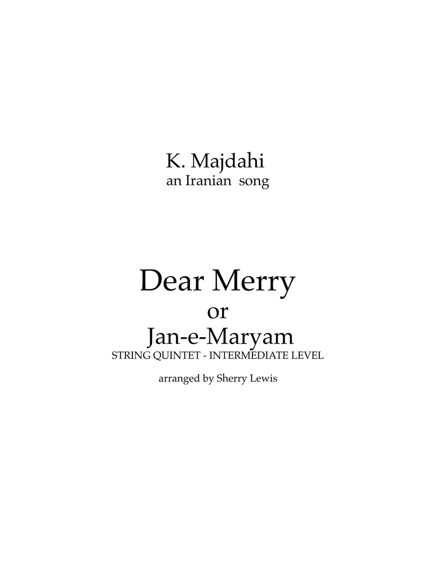 Dear Merry, also called Jan-e-Maryam String Orchestra scores gallery preview page 2