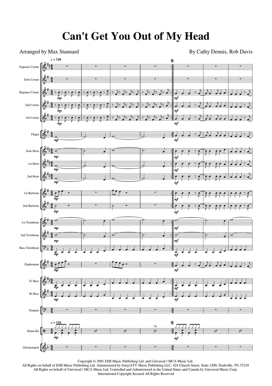 Can't Get You Out Of My Head Brass Band scores gallery preview page 2