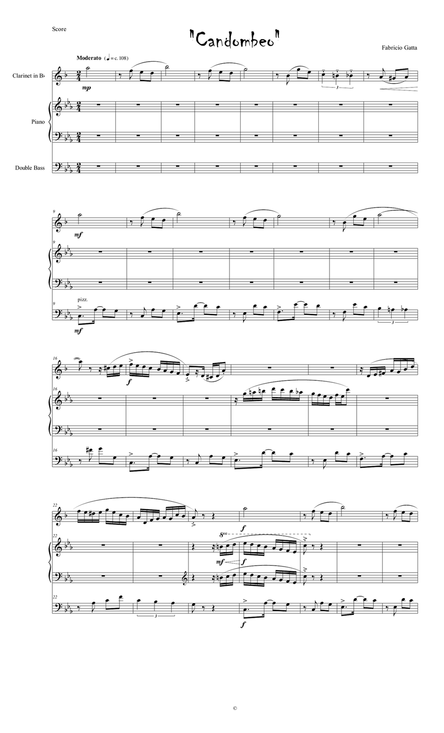 Candombeo Piano Trio scores gallery preview page 1