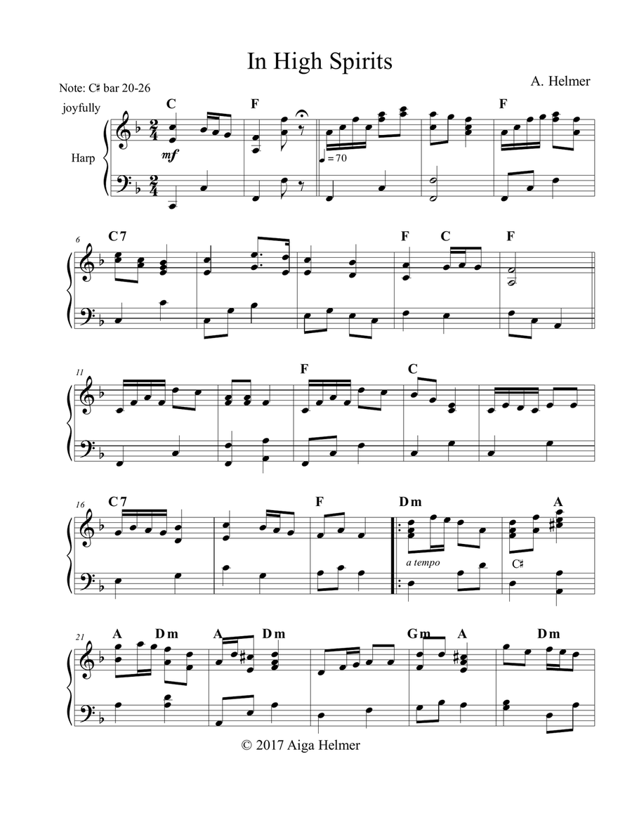 In High Spirits In High Spirits Celtic Harp scores gallery preview page 1