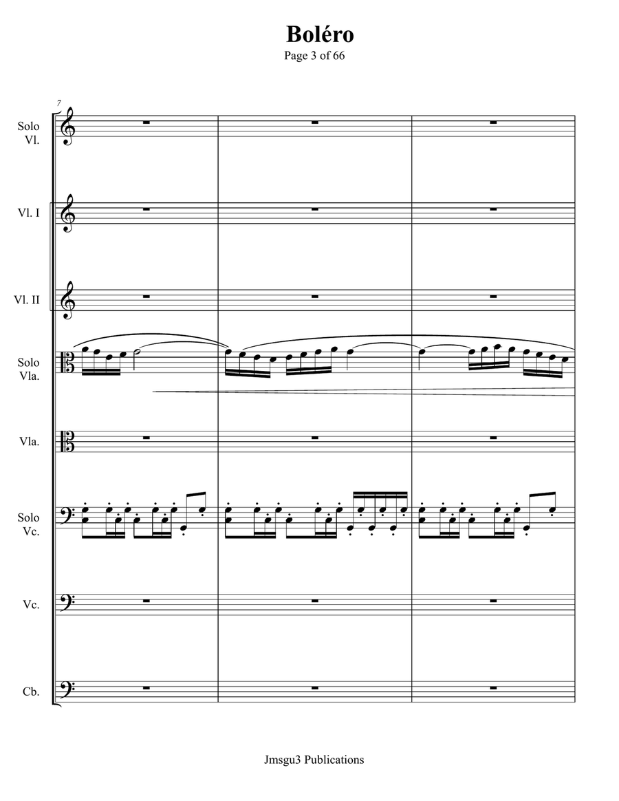 Ravel: Boléro for String Orchestra - Score Only String Orchestra scores gallery preview page 3