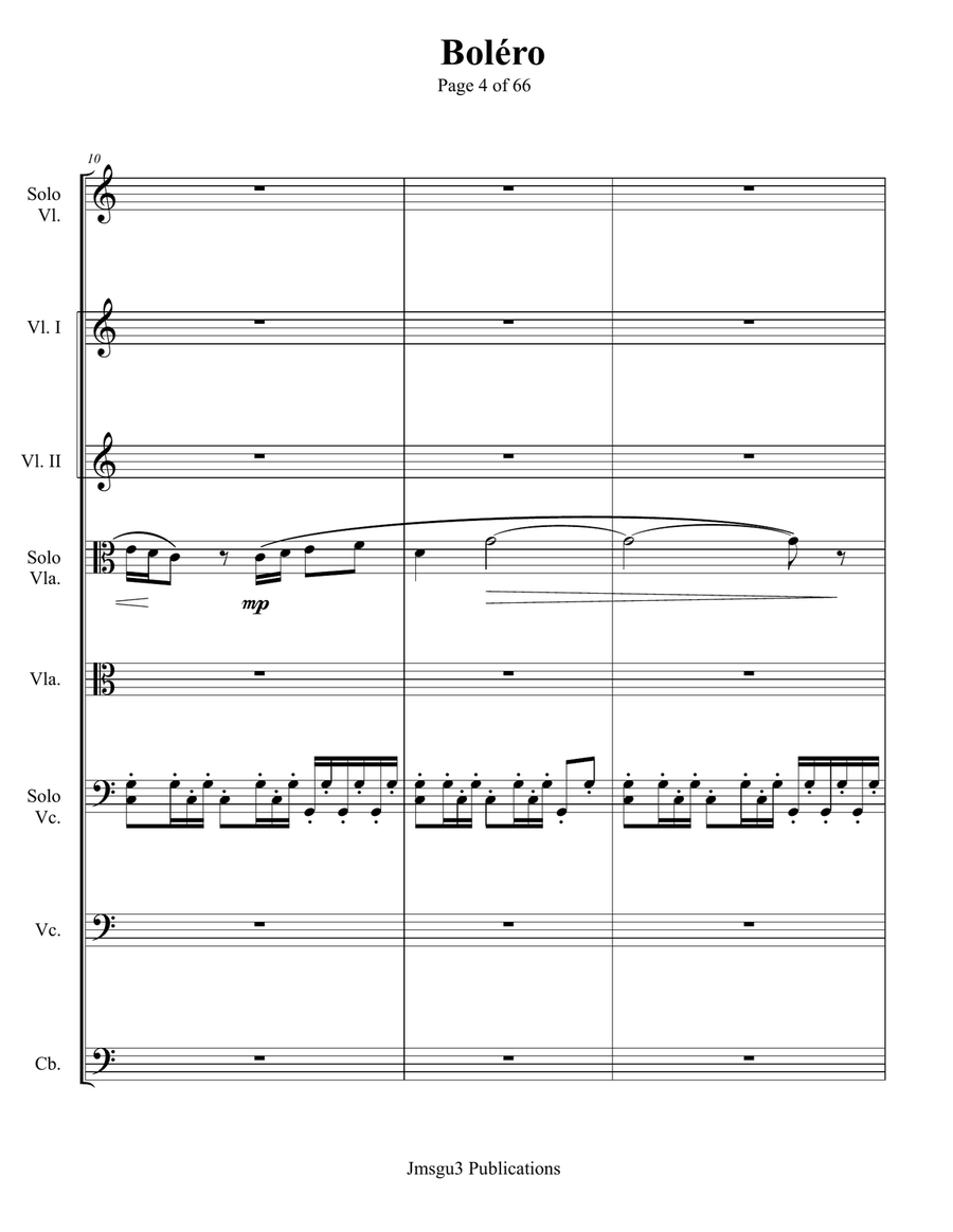 Ravel: Boléro for String Orchestra - Score Only String Orchestra scores gallery preview page 4