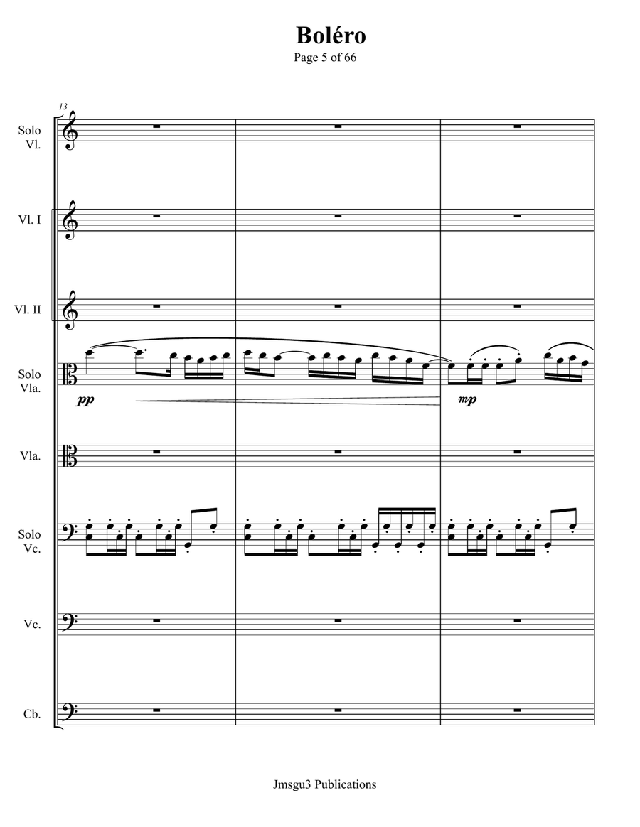 Ravel: Boléro for String Orchestra - Score Only String Orchestra scores gallery preview page 5