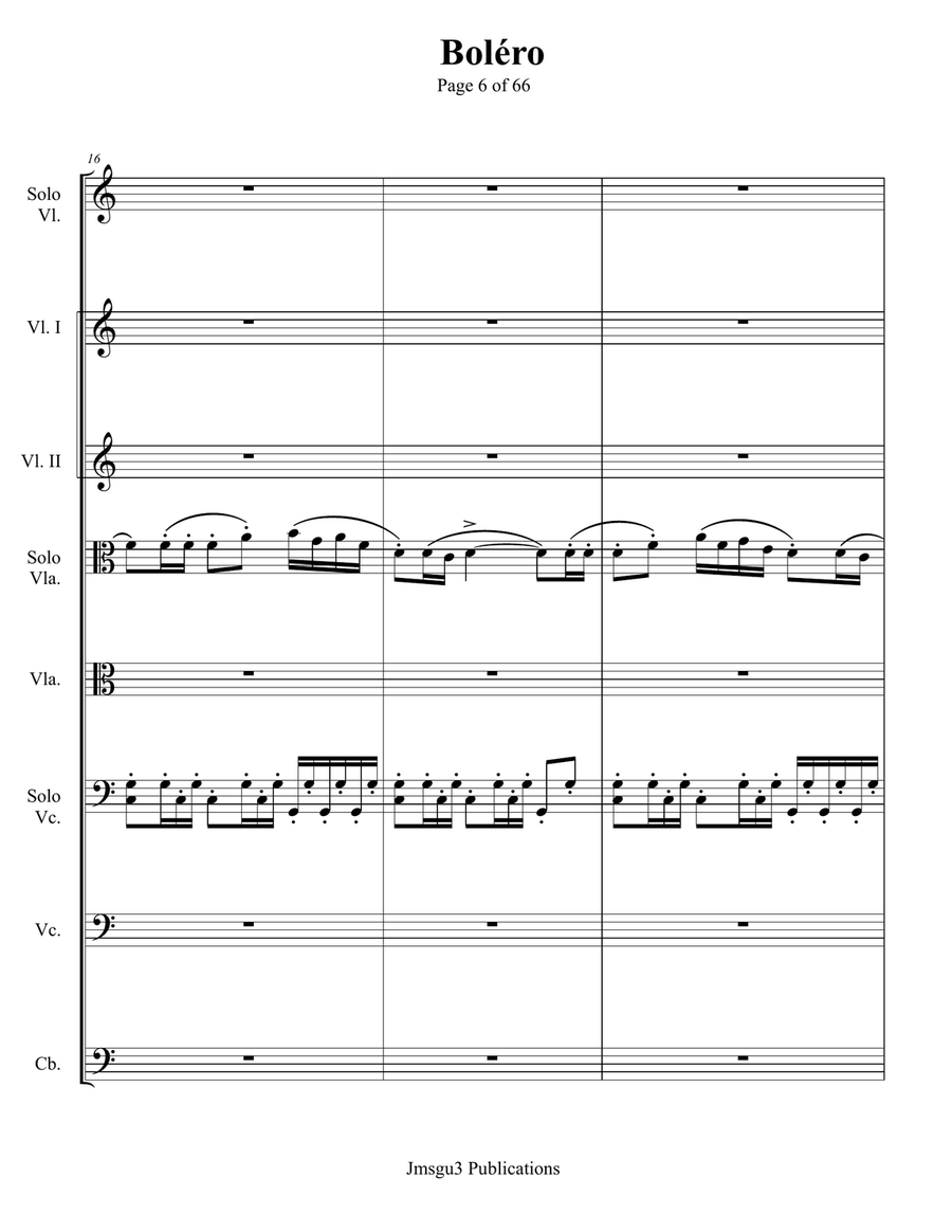 Ravel: Boléro for String Orchestra - Score Only String Orchestra scores gallery preview page 6