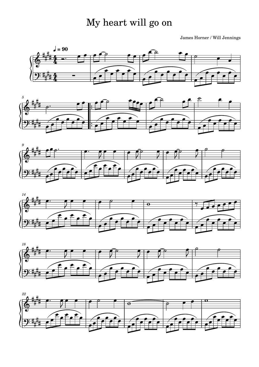 My Heart Will Go On (Love Theme From 'titanic') Piano Solo scores gallery preview page 1