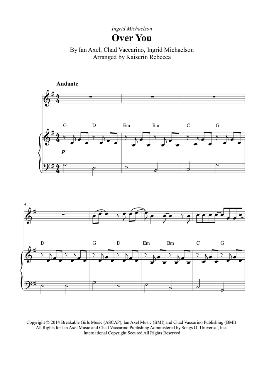 Over You Over You Flute Solo scores gallery preview page 1
