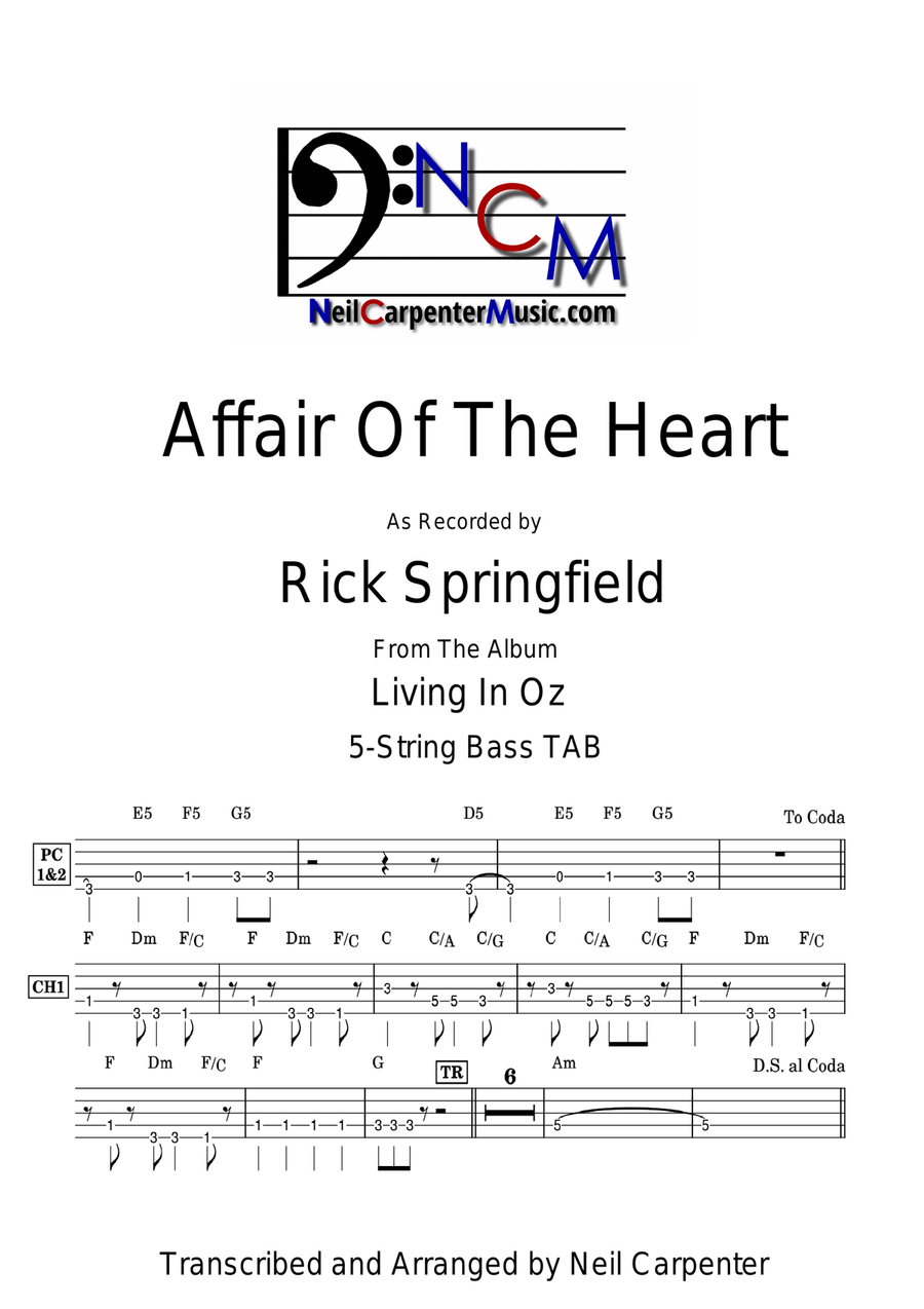 Affair Of The Heart Affair Of The Heart Acoustic Guitar scores gallery preview page 1