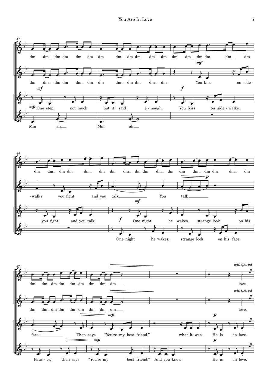 You Are In Love You Are In Love SSAA scores gallery preview page 6