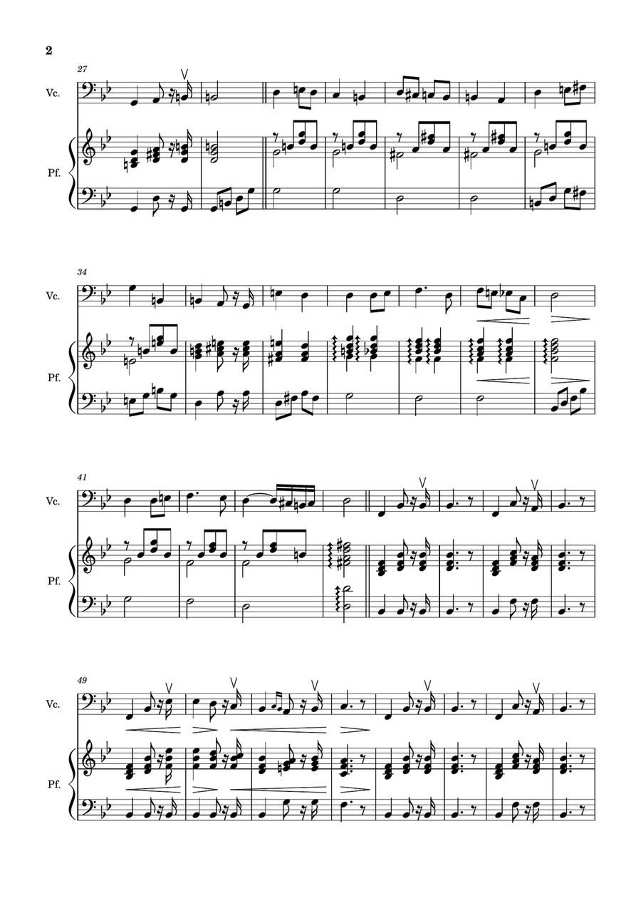 Bridal Chorus. R. Wagner - Arranged for Cello and Piano Chamber Music scores gallery preview page 2