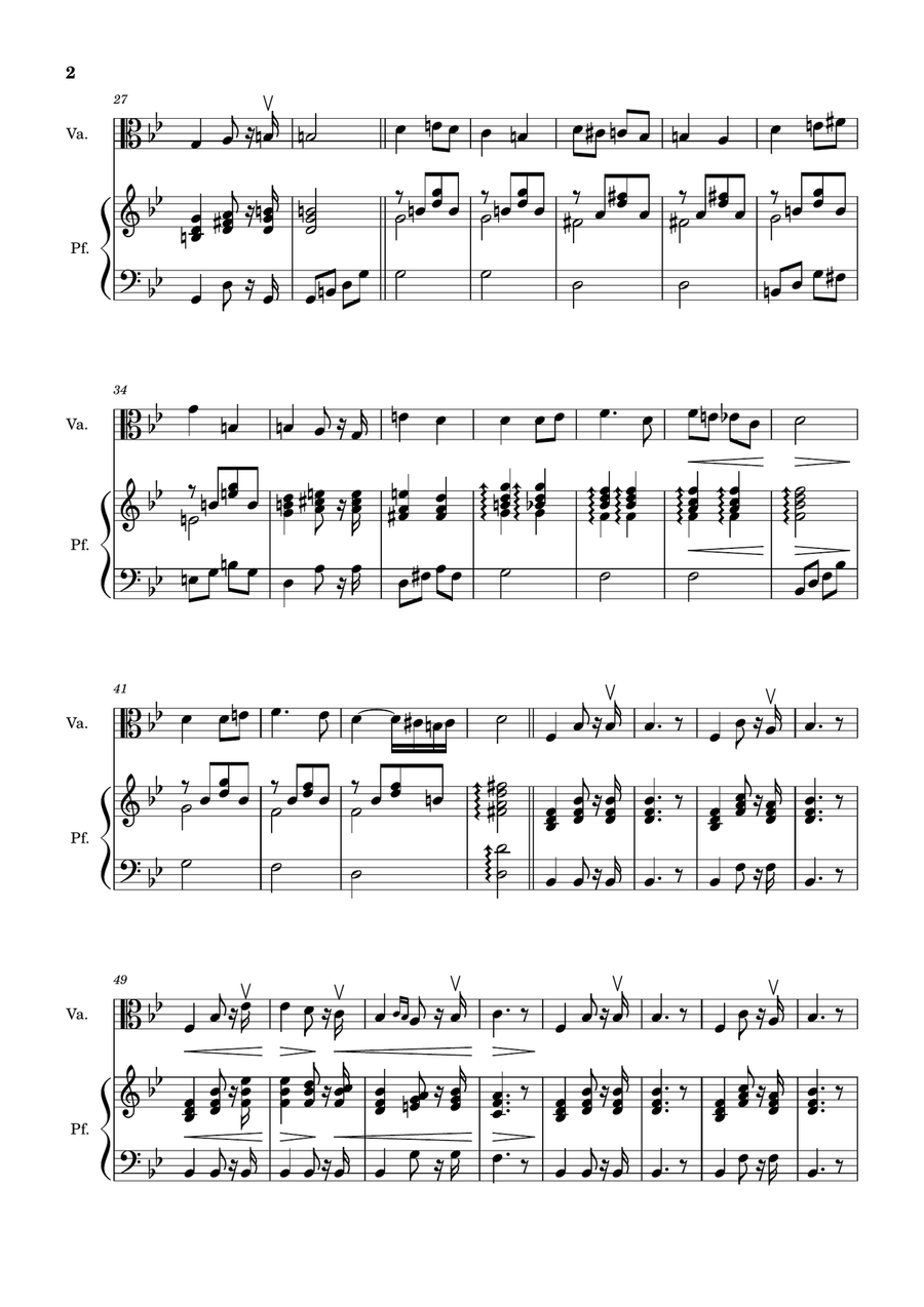 Bridal Chorus. R. Wagner - Arranged for Viola and Piano Chamber Music scores gallery preview page 2