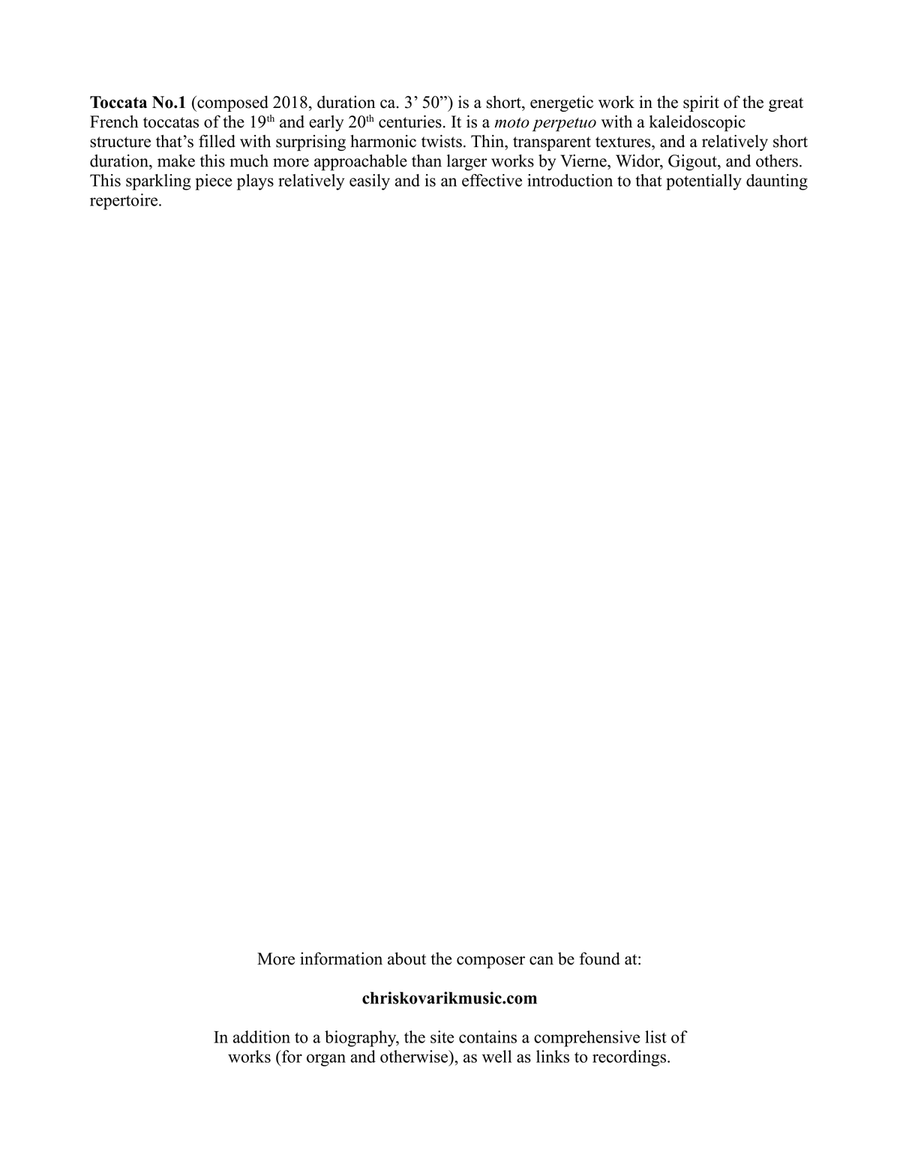 Toccata No.1 Organ Solo scores gallery preview page 2