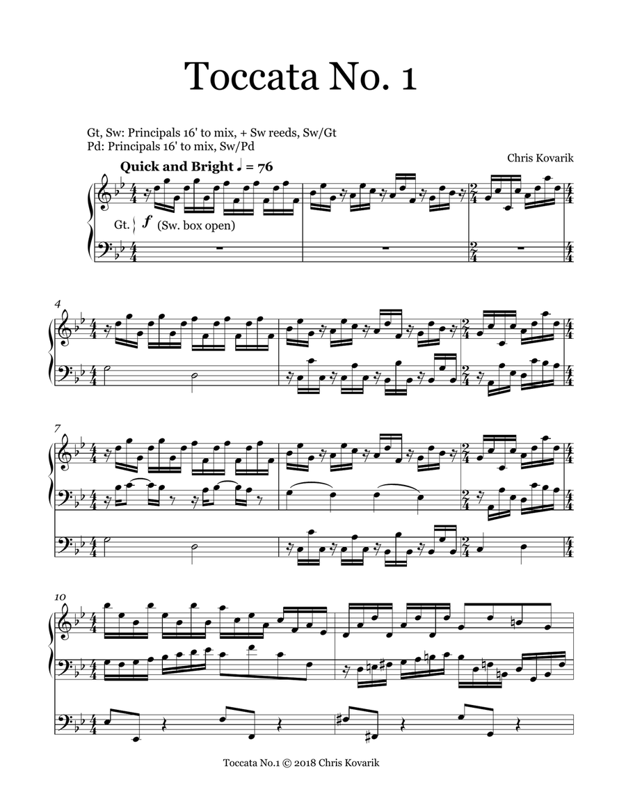 Toccata No.1 Organ Solo scores gallery preview page 3