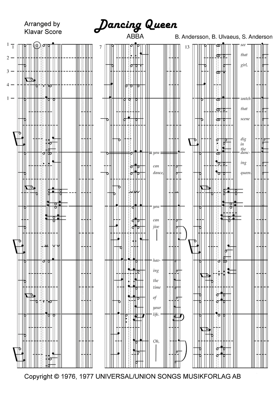 Dancing Queen Dancing Queen Piano, Vocal scores gallery preview page 1