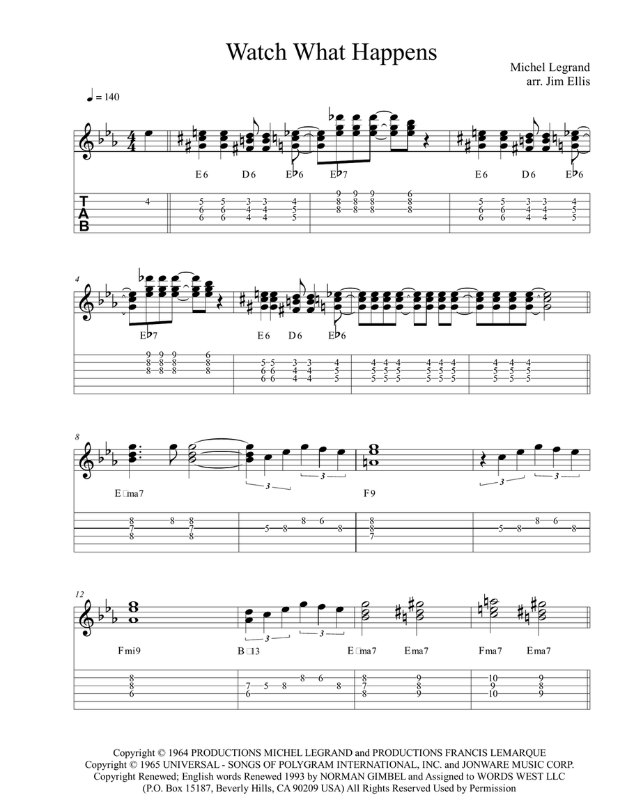 Watch What Happens Electric Guitar scores gallery preview page 1
