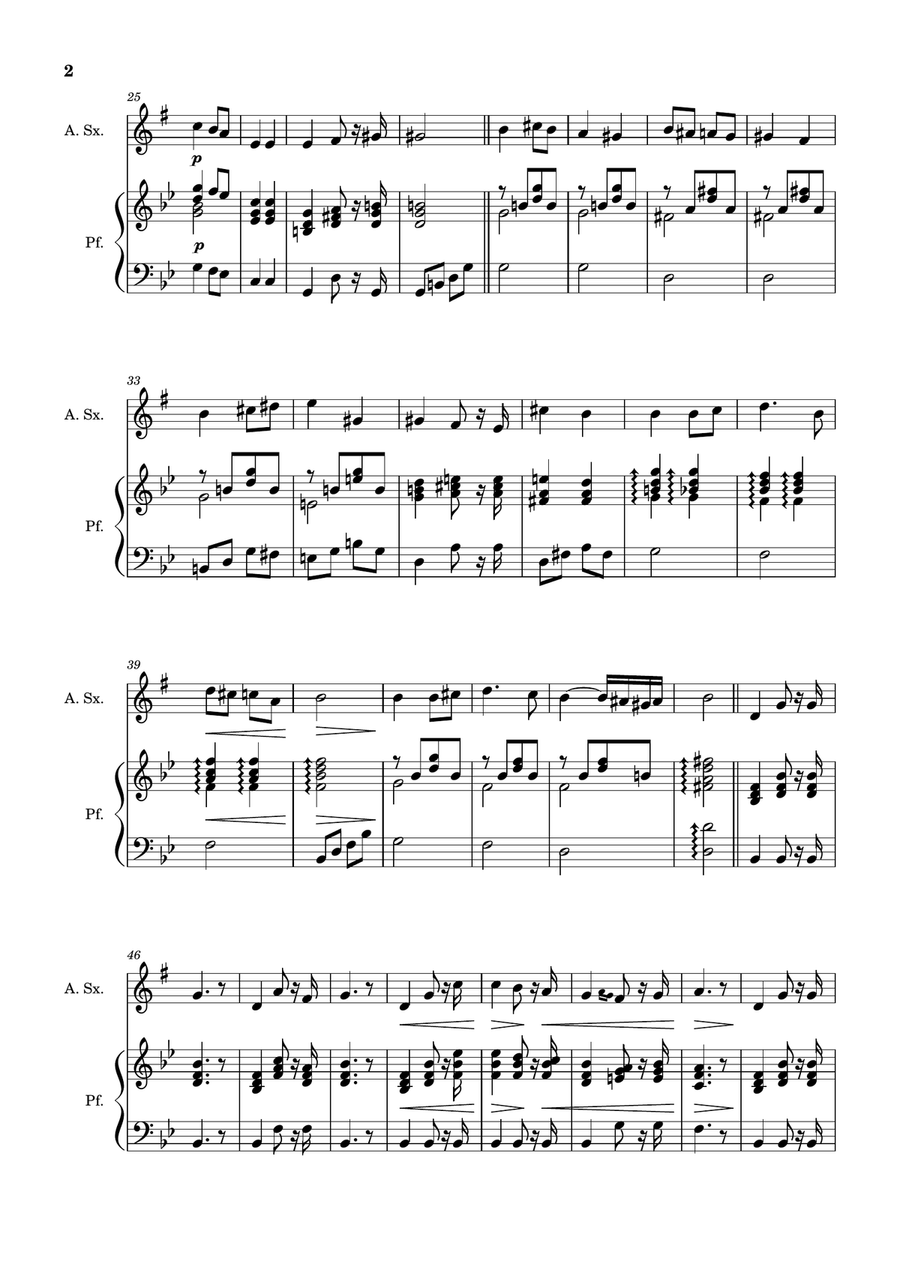 Bridal Chorus. R. Wagner - Arranged for A. Sax. and Piano Woodwind Duet scores gallery preview page 2