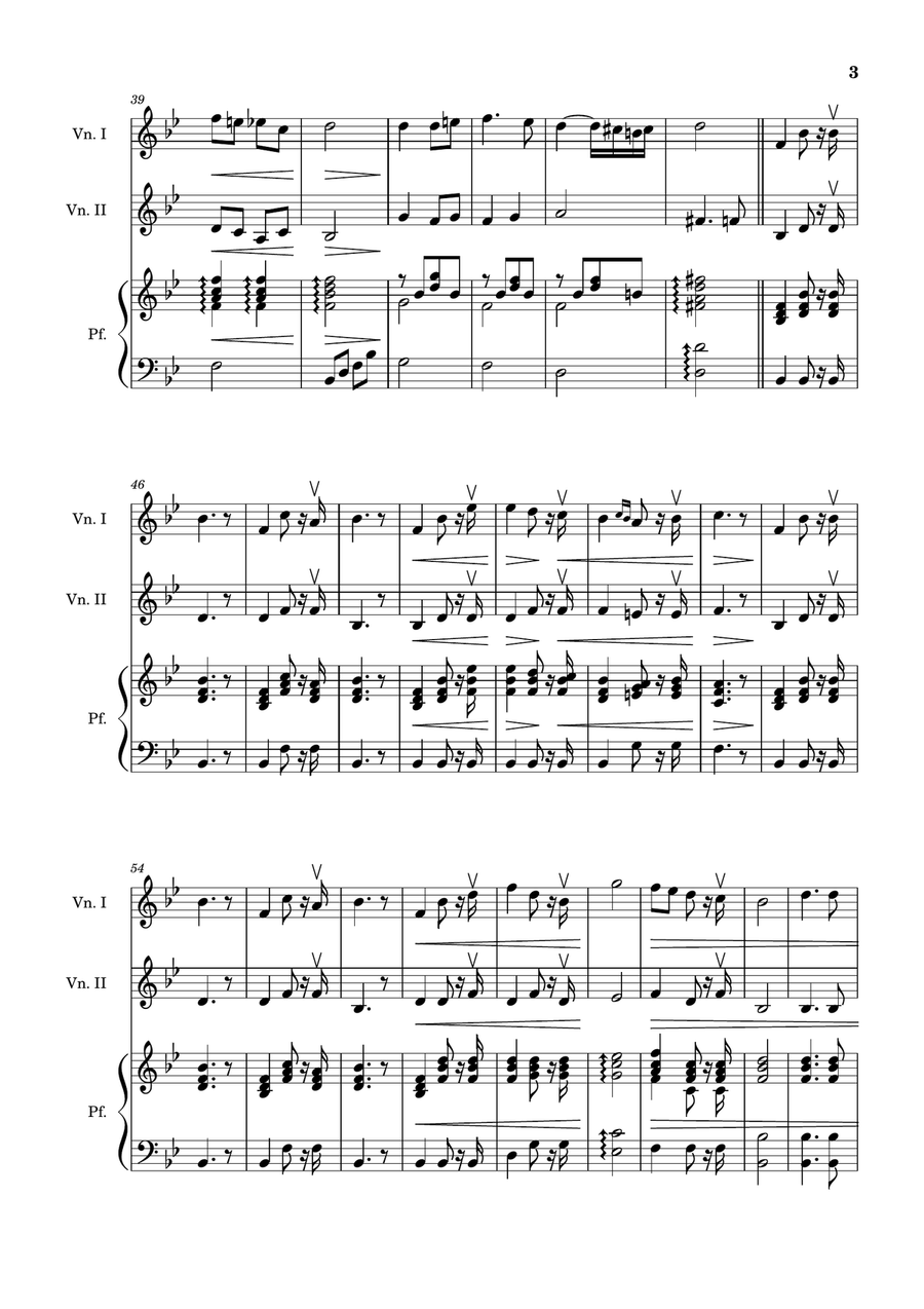 Bridal Chorus. R. Wagner - Violin Duet and Piano. Score and Parts. String Duet scores gallery preview page 3