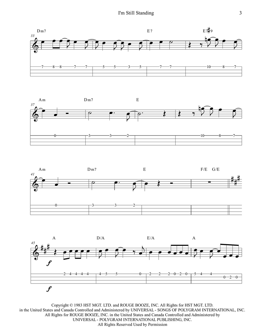 I'm Still Standing Ukulele scores gallery preview page 3