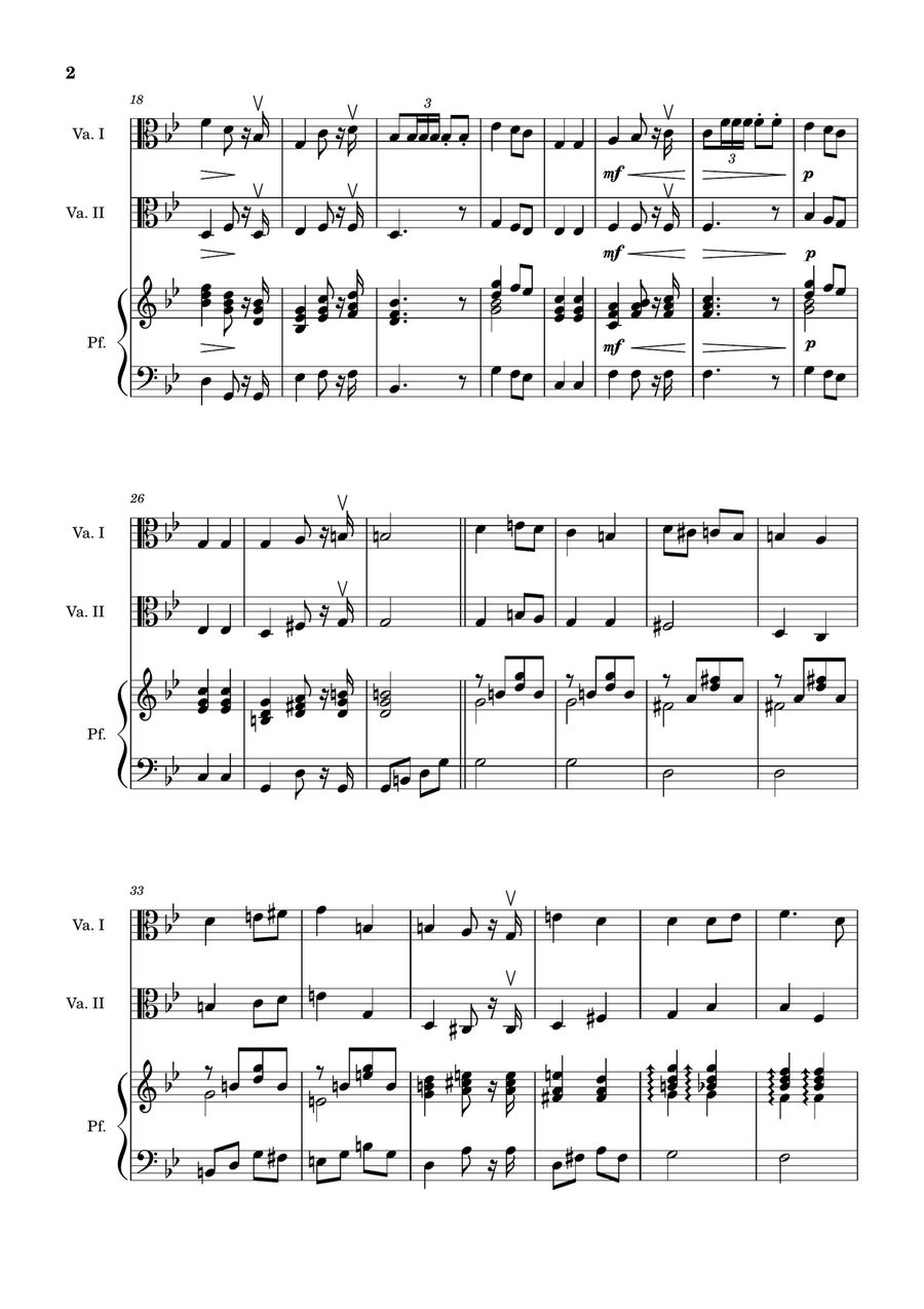 Bridal Chorus. R. Wagner - Viola Duet and Piano. Score and Parts. String Duet scores gallery preview page 2