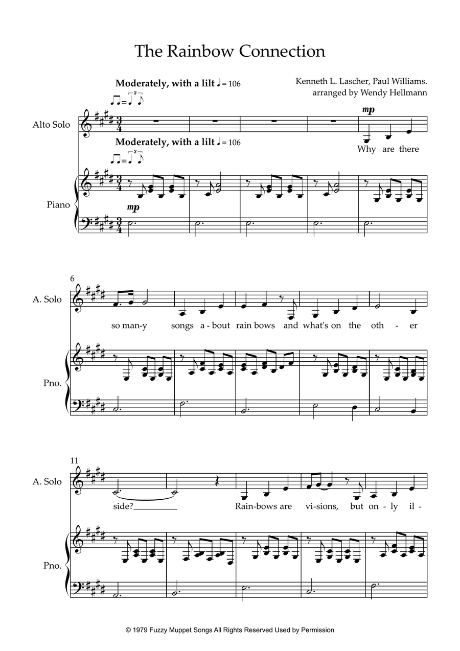 Rainbow Connection Rainbow Connection Piano, Vocal scores gallery preview page 1