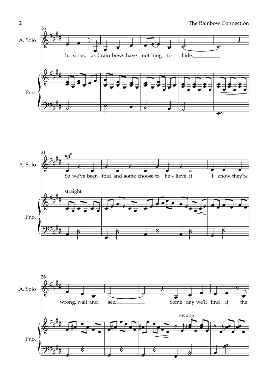 Rainbow Connection Rainbow Connection Piano, Vocal scores gallery preview page 2